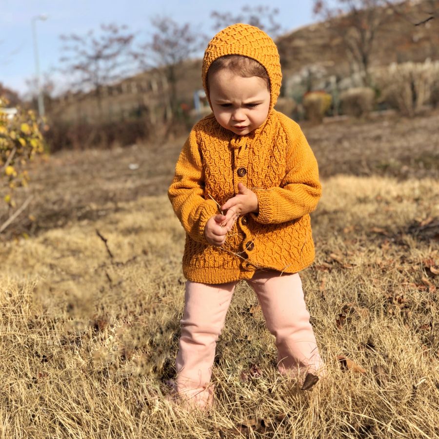 Honeycomb Cardigan - golden brown