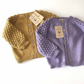 Adele Cardigan - mustard-lavender