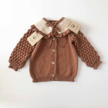 Adele Cardigan - terracotta, sage, taupe