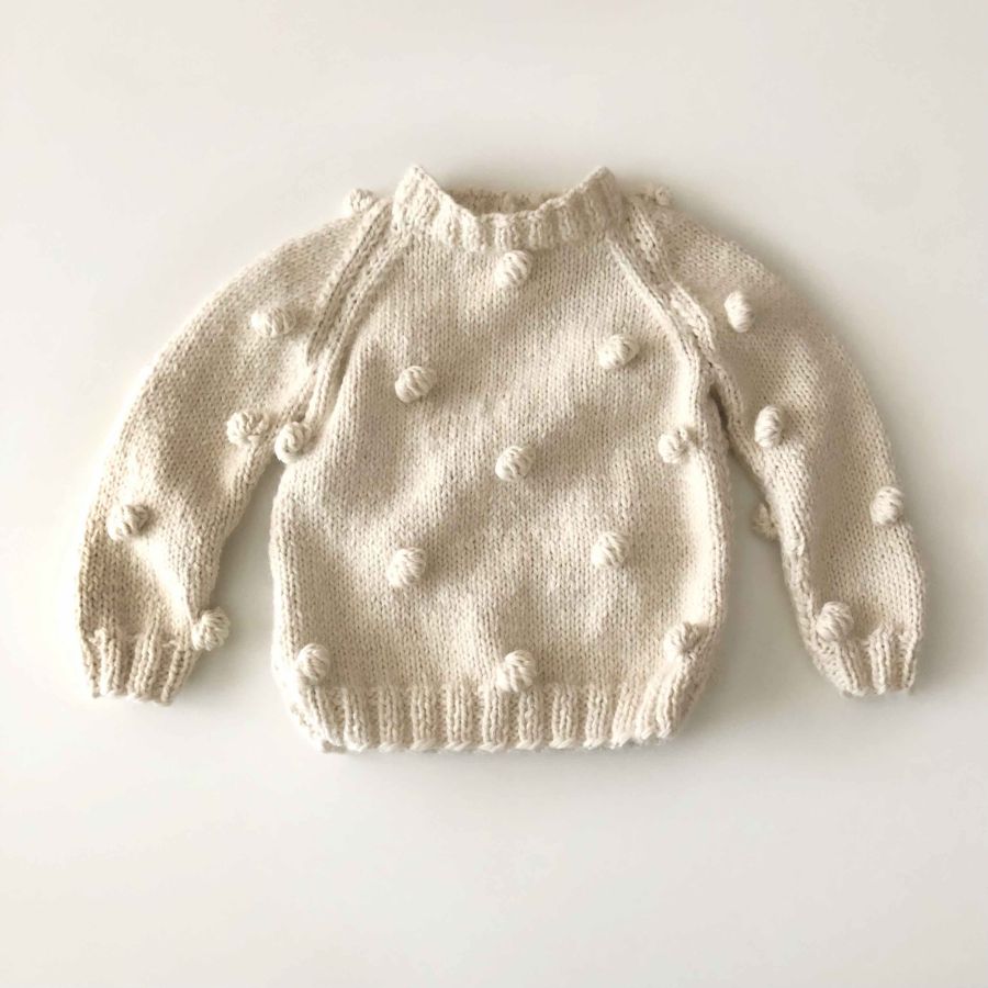  Baby Alpaca Popcorn Sweater - 100% Baby Alpaca Chunky - natural, oatmeal