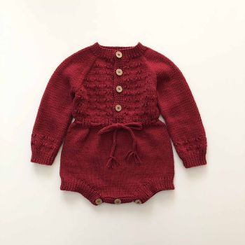 Basil Romper - deep red, serenity, natural