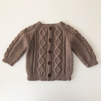 Cable Cardigan - taupe, natural, beige select colors