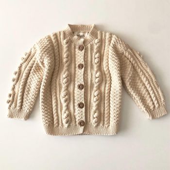 ' Cable Popcorn Cardigan - natural, * select colors