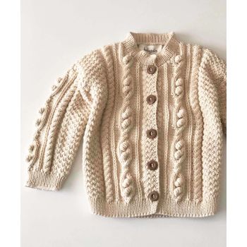 ' Cable Popcorn Cardigan - natural, * select colors