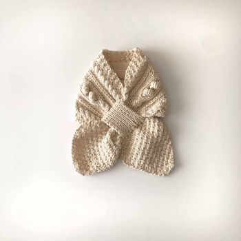 ' Cable popcorn Scarf - signature collection, select colors , natural *