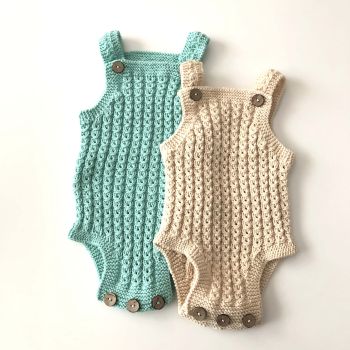 Carmina Romper - aquamarine, natural