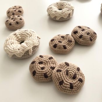 Crochet Toy Cookies - 2.5 in - 6.5 cm diameter