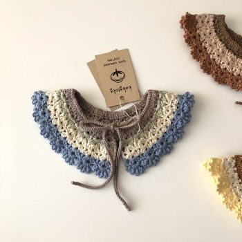 Crochet Collars ** canary, serenity, terracotta