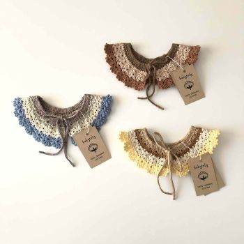 Crochet Collars ** canary, serenity, terracotta