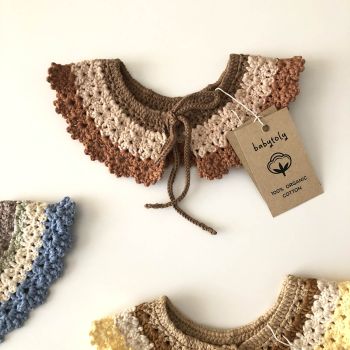 Crochet Collars ** canary, serenity, terracotta