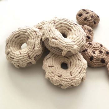 Crochet Toy Donut - 3.5 in - 9 cm diameter