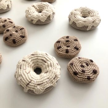 Crochet Toy Donut - 3.5 in - 9 cm diameter