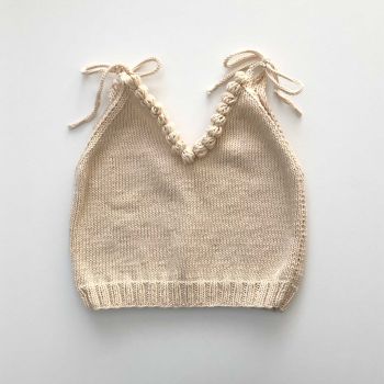 Eva Knit Top - w/Popcorns , natural + natural, natural + sage