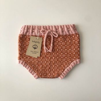 Folk Bloomers - salmon pink, seaweed, camel