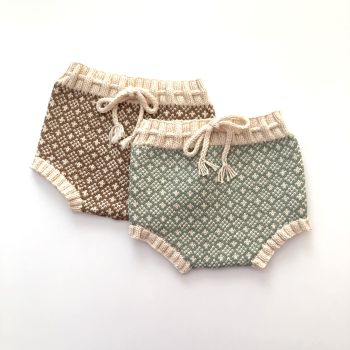 Folk Bloomers, mint, camel