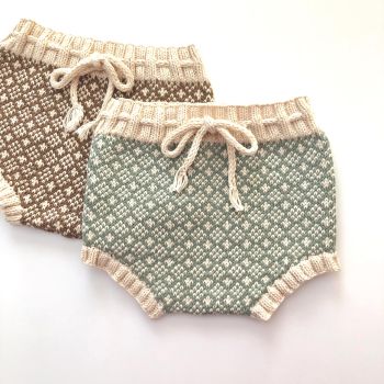 Folk Bloomers, mint, camel