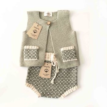 Folk Vest and bloomer - seaweed-set