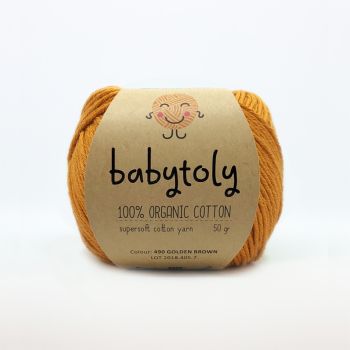 Organic Cotton Yarn - GOLDEN BROWN, 490