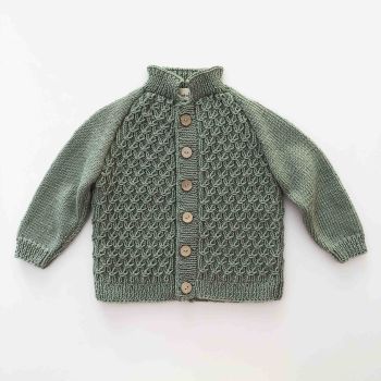 Honeycomb Cardigan - mint, natural, honey