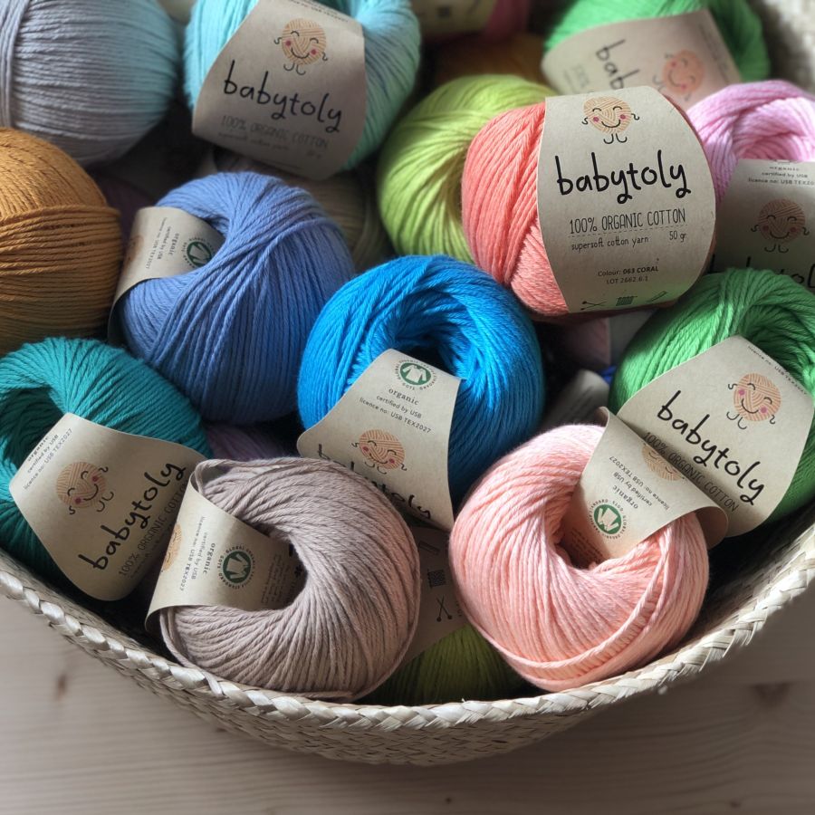 12 Yarn Bundles - Organic Cotton Yarn (choose colors)