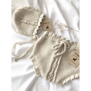 ' Rococo Bloomer and Bonnet Set - 100% Baby Alpaca