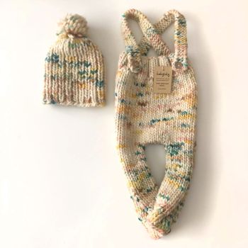 ' Kayla Jumper, Suspender Pants and Beanie Set - Rainforest Peruvian Highland Wool