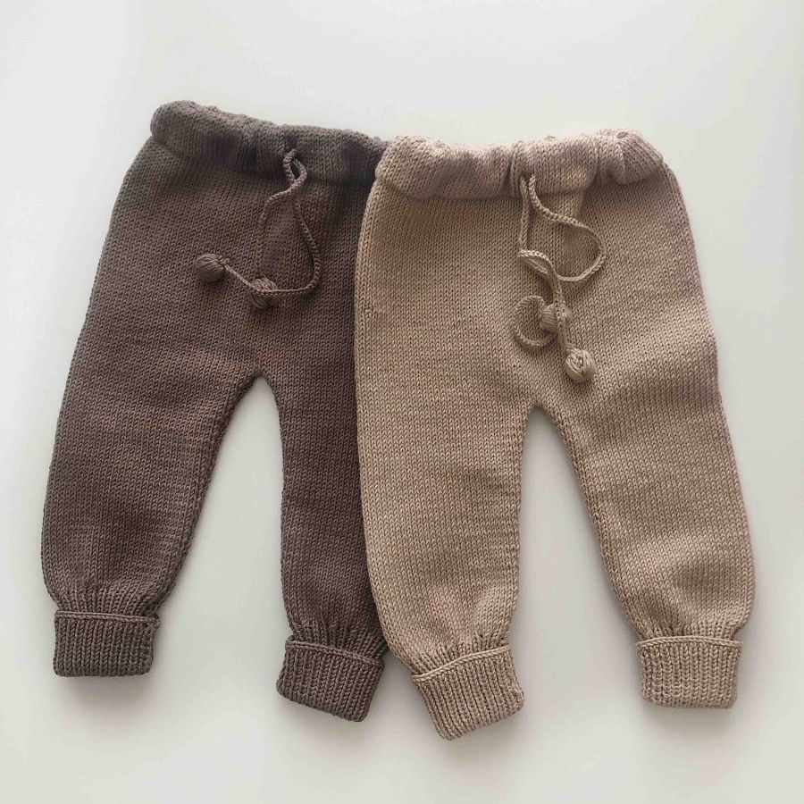 Knitted Pants - birch, clay, mink