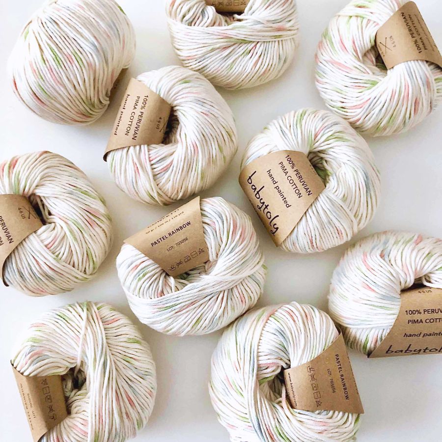 100% Peruvian Pima Cotton Yarn - PASTEL RAINBOW