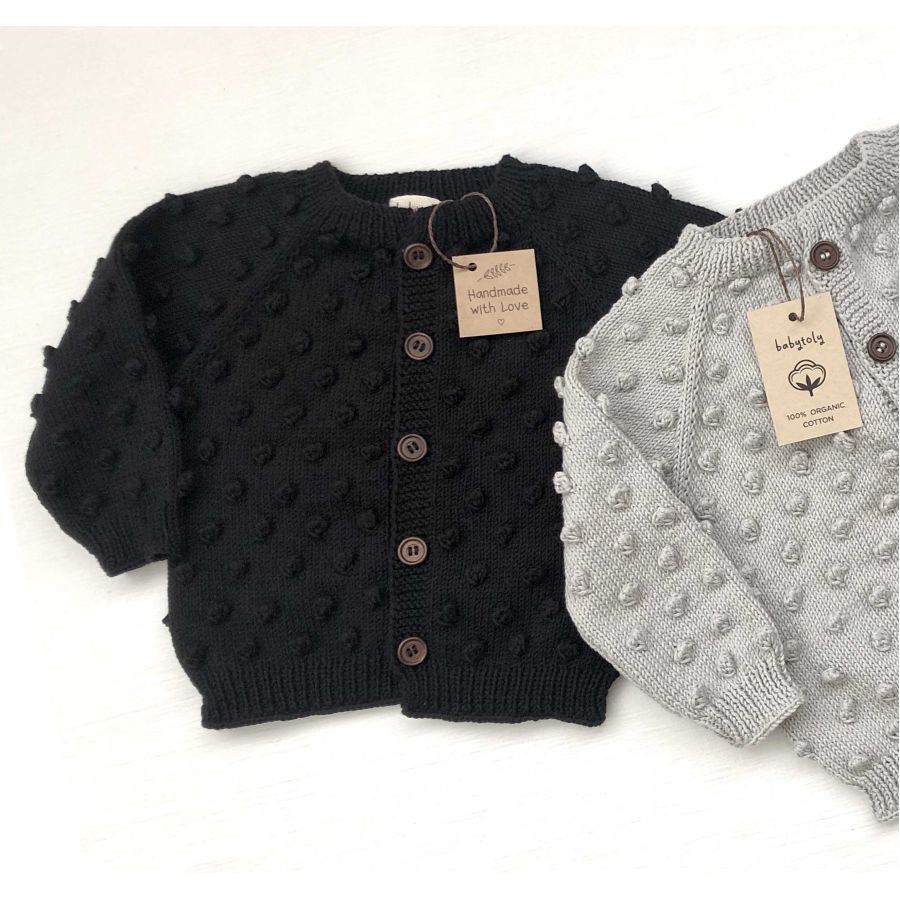 popcorn cardigan black