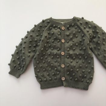 Popcorn Cardigan - sage