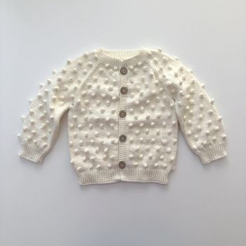 Popcorn Cardigan - snow