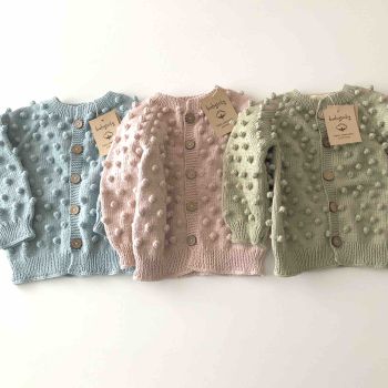 Popcorn Cardigan - *new, select colors, pistachio