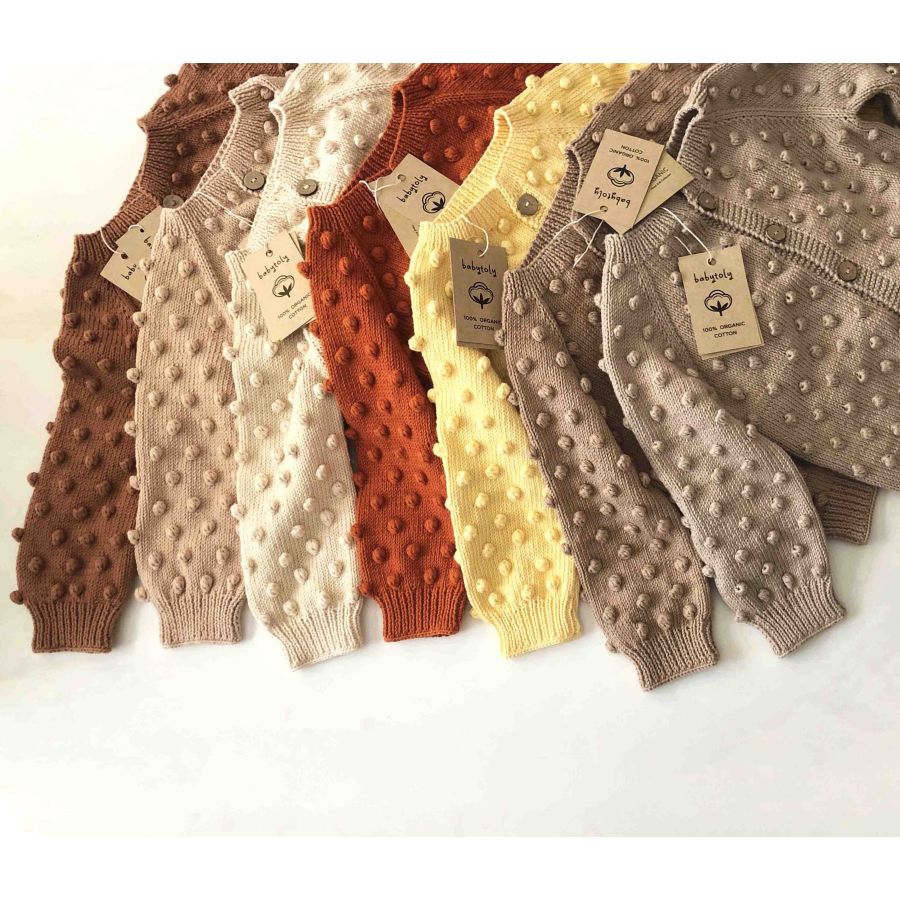 Popcorn Cardigan Cinnamon earth colors