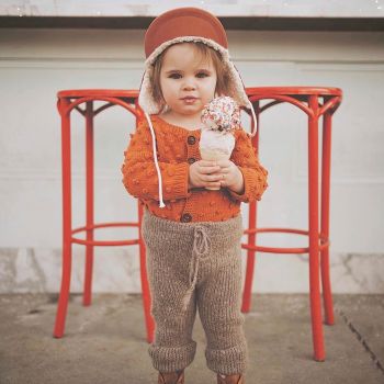 Popcorn Cardigan - Cinnamon, earth colors