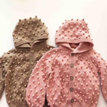 Popcorn Jacket , Hoodie - salmon pink, birch