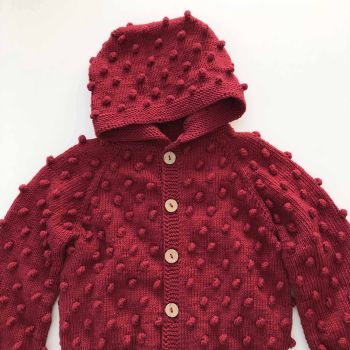 Popcorn Jacket , Hoodie - natural, deep red