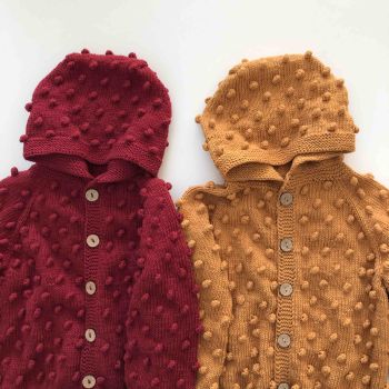 Popcorn Jacket , Hoodie - deep red, golden brown