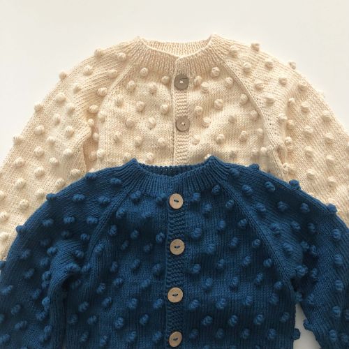 Popcorn Cardigan - *new, select colors, seaweed, lavender, petrol