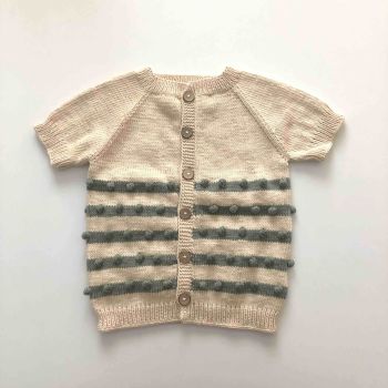 Popcorn Stripes Vest , natural + mint