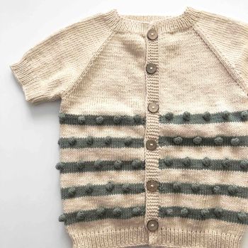 Popcorn Stripes Vest , natural + mint