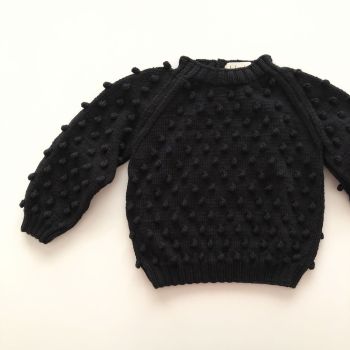 Popcorn Sweater - black, lime