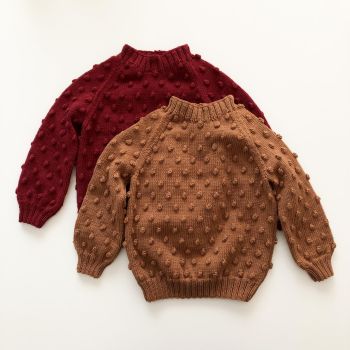 Popcorn Sweater - terracotta, deep red