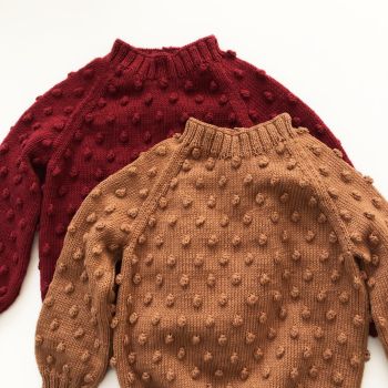 Popcorn Sweater - terracotta, deep red