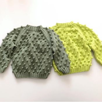 Popcorn Sweater - olive, mint, lime