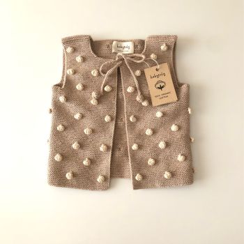 Popcorn Vest , beige + natural