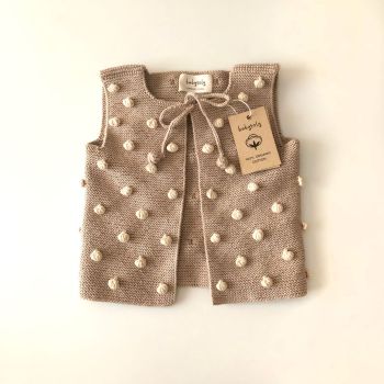 Popcorn Vest , beige + natural