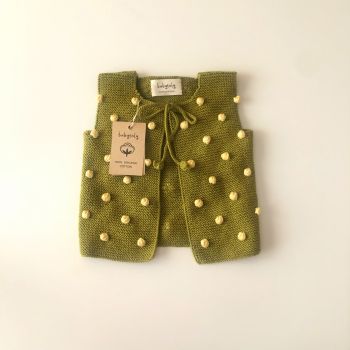 Popcorn Vest , olive-canary