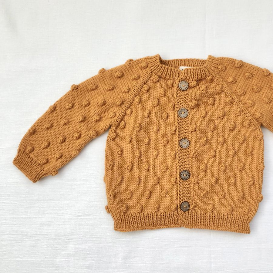 Popcorn Cardigan - Golden Brown