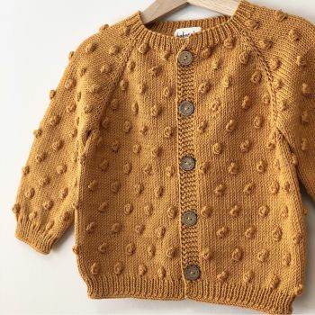 Popcorn Cardigan - Golden Brown