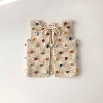 ' Rainbow Popcorn Vest - natural